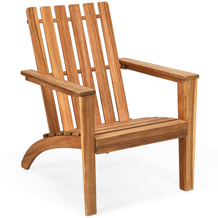 Venkovní dřevěné křeslo Adirondack, klasické křeslo Adirondack s ergonomickým designem, 69 x 73 x 85 cm, přírodní