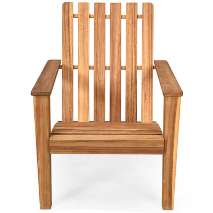 Venkovní dřevěné křeslo Adirondack, klasické křeslo Adirondack s ergonomickým designem, 69 x 73 x 85 cm, přírodní