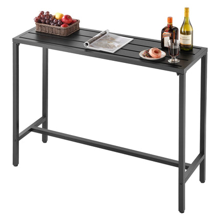 Outdoor Bar Table 120 x 37.5 cm, Waterproof Steel Top