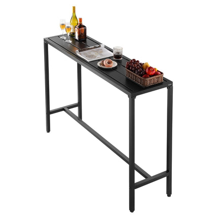 Outdoor Bar Table 140 x 37.5 cm, Waterproof Steel Frame