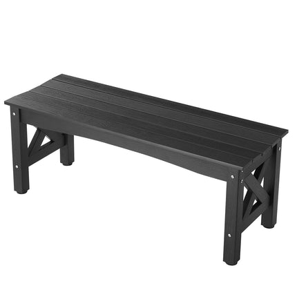 Outdoor Bench 113 cm, 272 kg Capacity, Black
