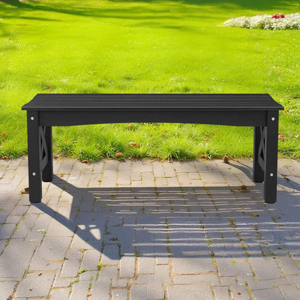 Outdoor Bench 113 cm, 272 kg Capacity, Black