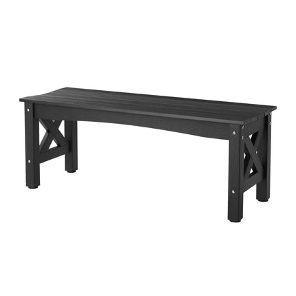 Outdoor Bench 113 cm, 272 kg Capacity, Black