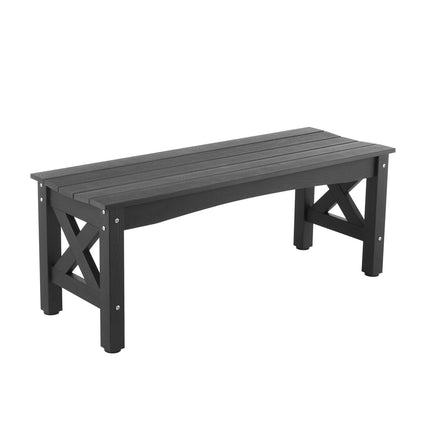 Outdoor Bench 113 cm, 272 kg Capacity, Black
