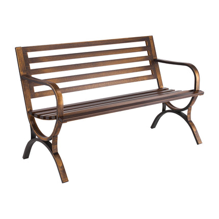 Outdoor Bench 127 cm, Carbon Steel Frame, Weatherproof