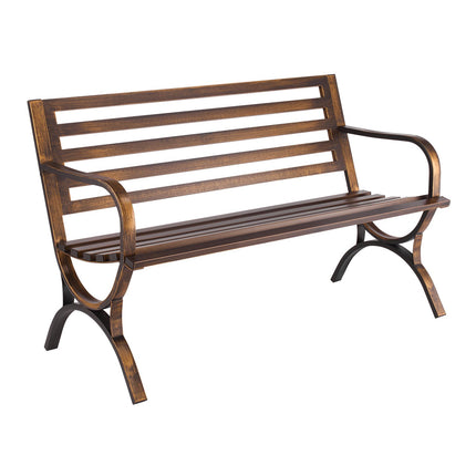 Outdoor Bench 127 cm, Carbon Steel Frame, Weatherproof