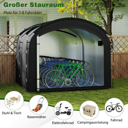Outdoor Bike Storage Tent, Waterproof, Fits 7-8 Bikes