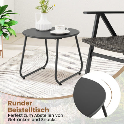 Venkovní bistro set – 3dílný, ratanové židle a stůl