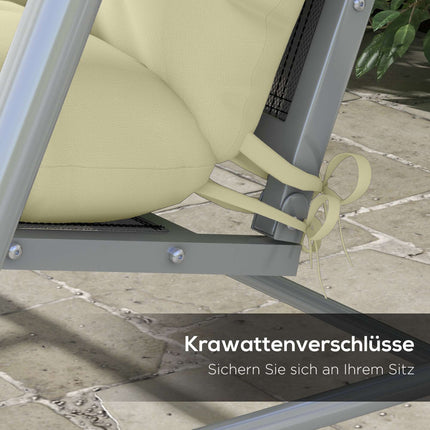 Venkovní sada sedáků na židle, voděodpudivá, 150x50 cm, krémová