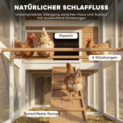 Outdoor Chicken Coop for 4, Waterproof Roof, Easy Clean