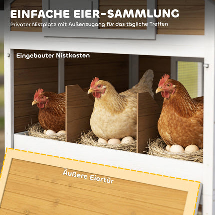 Outdoor Chicken Coop for 4, Waterproof Roof, Easy Clean