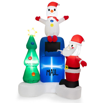 Weihnachts-Aufblasfigur für draußen, 185 cm, LED Weihnachtsmann-Szene