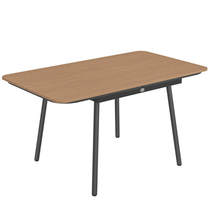 Venkovní jídelní stůl 140x80 cm, 6 míst, deska teak WPC