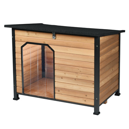 Outdoor Dog House – Waterproof Insulated Cedar, Elevated Floor