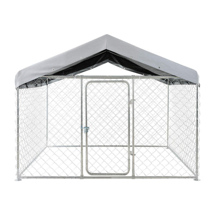 Outdoor Dog Kennel 2 x 2 x 1.6 m, Locking Roof Cover