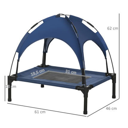 Elevated outdoor dog bed, UV protection, Dark blue, 61x46x62cm