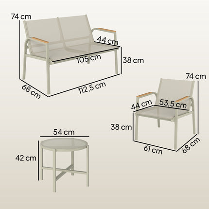 Outdoor Furniture Set for 4, Metal, Green, Includes Table