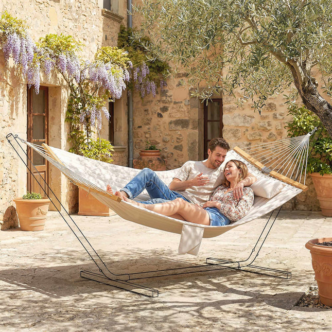 Outdoor Hammock 200x140cm, Double Layer with Pillow & Pocket