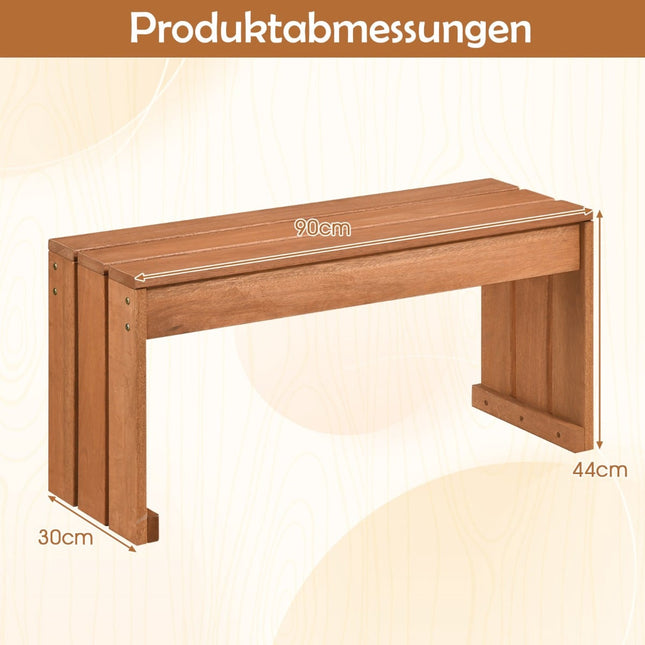 Venkovní lavice z tvrdého dřeva, 90 cm, kompaktní a všestranný design