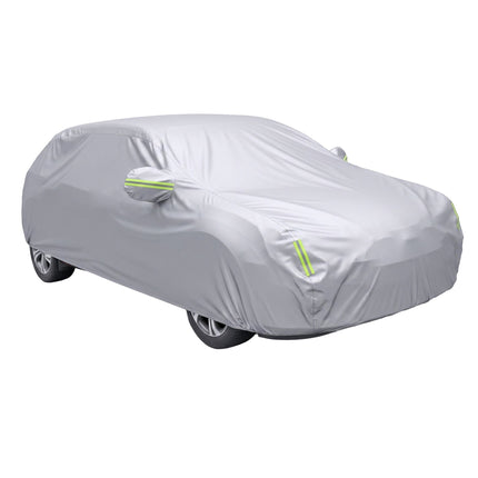 Venkovní plachta na auto hatchback, 400–435 cm, stříbrná