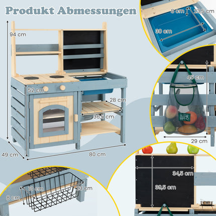 Venkovní dětská bahenní kuchyňka s kohoutkem a vyjímatelným dřezem