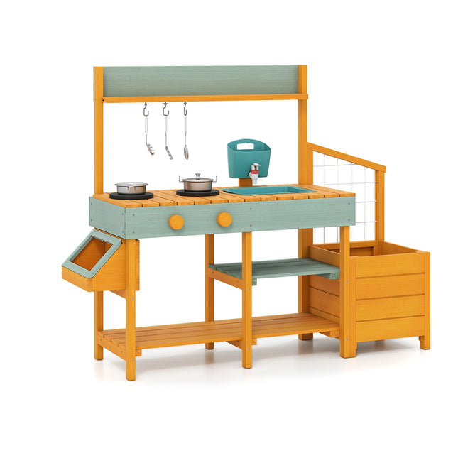 Outdoor-Matschtküche für Kinder mit Spüle & Blumenkasten