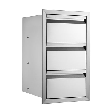 Outdoor Kitchen Drawer, Built-In 3-Tier 201 Stainless Steel