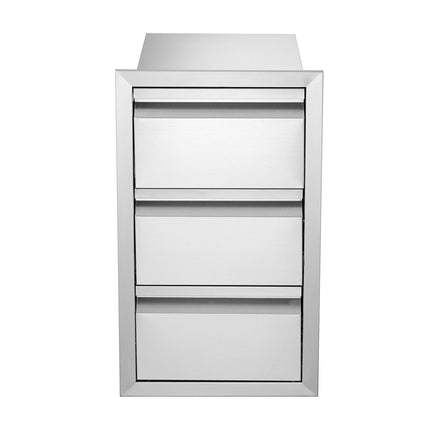 Outdoor Kitchen Drawer, Built-In 3-Tier 201 Stainless Steel