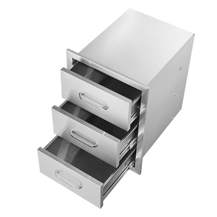 Outdoor Kitchen Drawers, 3-Tier Stainless Steel 16x21.5x18