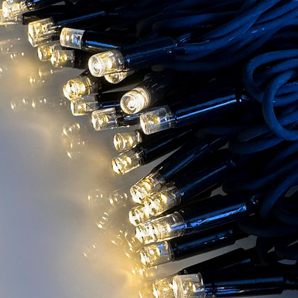 Venkovní LED světelný řetěz, 10m 100 LED, teplá bílá 12V