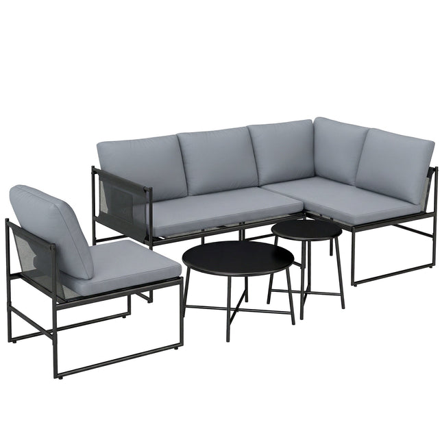 Venkovní lounge set pro 4-5 osob s pohovkou a stolem