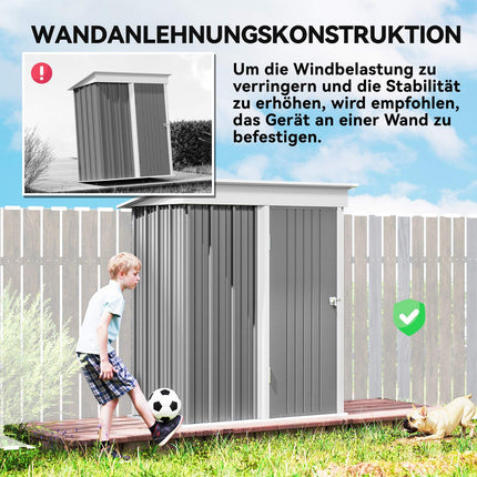 Outdoor Metal Garden Shed, Adjustable Shelves, Lockable Door