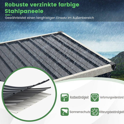 Outdoor Metal Storage Shed, Weatherproof & Lockable, 117x89 cm