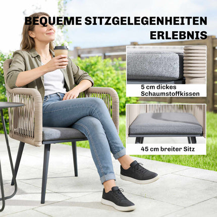 Venkovní set zahradních židlí, ocelová konstrukce, PE ratan, 2 kusy