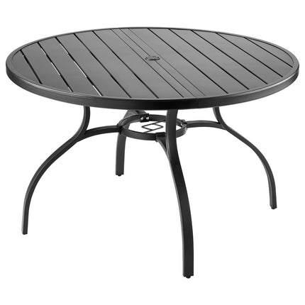 Outdoor Patio Dining Table, 120cm Round, 38mm Umbrella Hole