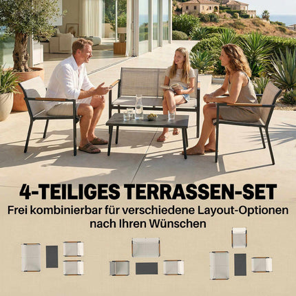 Outdoor Patio Furniture Set for 4 with Sofa, Chairs, Table