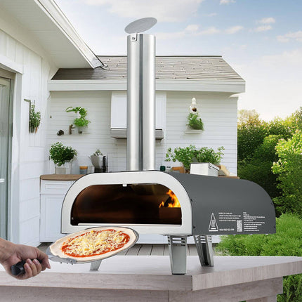 Outdoor Pellet Pizza Oven, 12 Inch, Thermometer