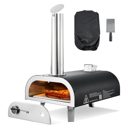 Outdoor Pellet Pizza Oven, 12 Inch, Thermometer