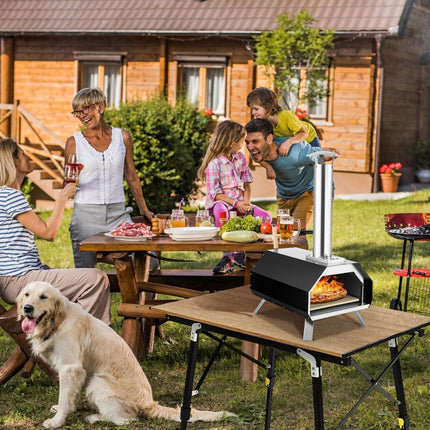 Venkovní pec na pizzu s kamenem, lopatou a teploměrem