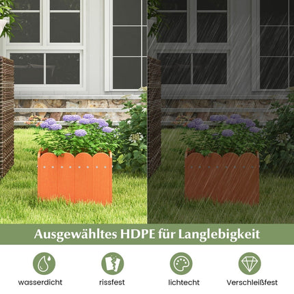 Outdoor Planter Box Set, HDPE, Weatherproof, 32x30x25 cm, Orange