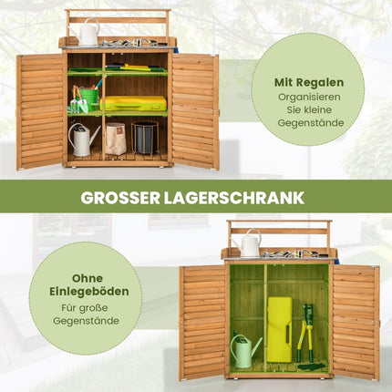 Outdoor Potting Bench with Storage, Wood, 87x45x120 cm