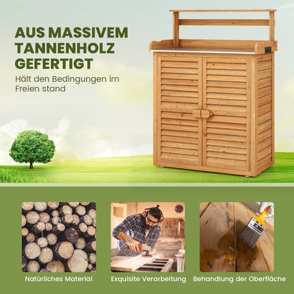 Outdoor Potting Bench with Storage, Wood, 87x45x120 cm