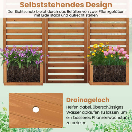 Zahradní zástěna s truhlíky – design 2 v 1
