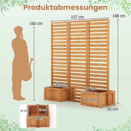 Zahradní zástěna s truhlíky – design 2 v 1