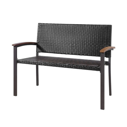 Zahradní ratanová lavice pro dva, akátové područky, 45 Inch