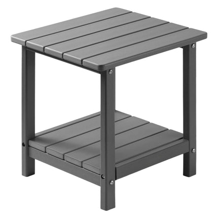Outdoor Side Table, Double-Layer HDPE, Grey