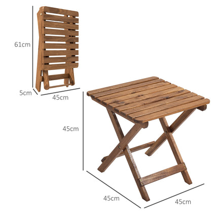 Zahradní skládací odkládací stolky z teaku, sada 2 ks – 45x45x45 cm