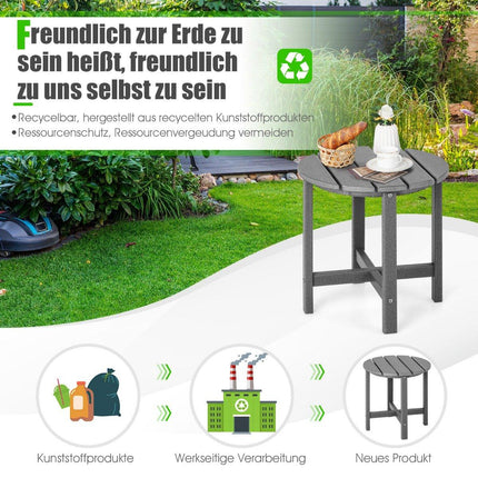 Zahradní odkládací stolek, HDPE odolný vůči povětrnosti, 46 cm, šedá