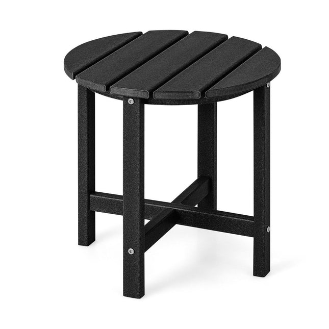 Zahradní odkládací stolek, HDPE odolný vůči povětrnosti, černá, 46 cm