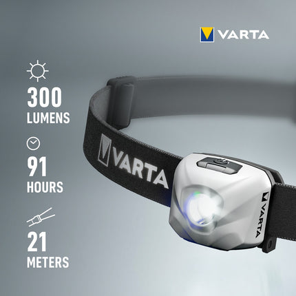 Outdoorová sportovní ultralehká čelovka H30R, 300 lm, bílá